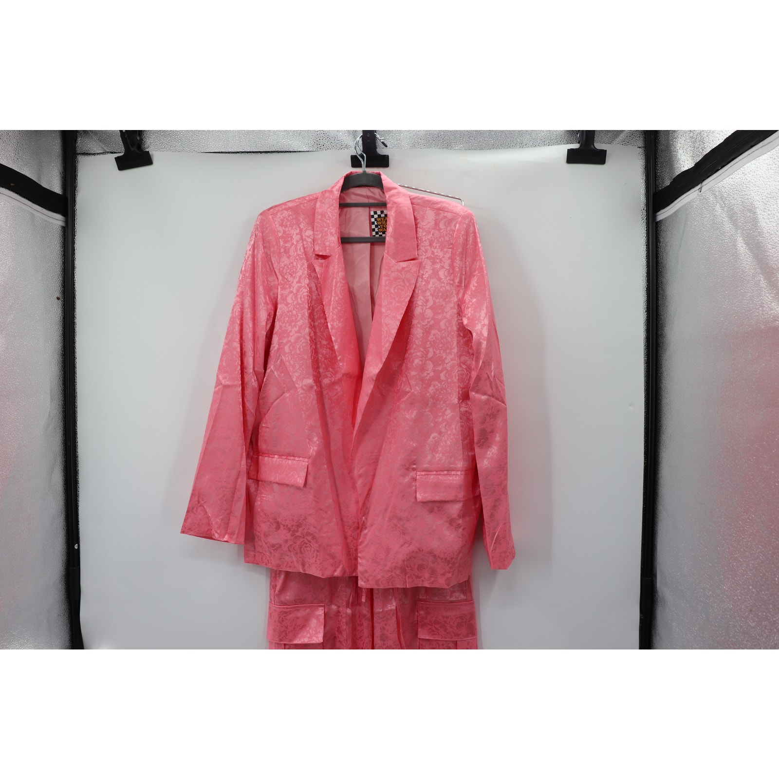 Dressed In Lala Pink Satin Jumpsuit With Blazer — image 7 of 8
